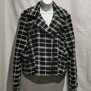 Tweed Moto Style Jacket Size L EUC #159